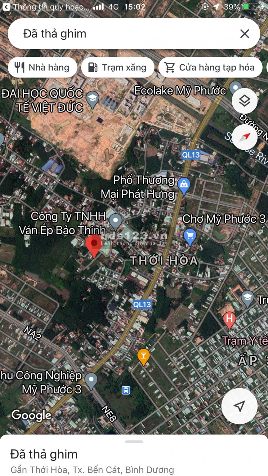 Đất Mỹ Phước 3 giá rẻ, Đại lộ Bình Dương vào 200m, sát bên trường Đại Học Việt Đức, Dt 300m2 thổ cư hết đất
