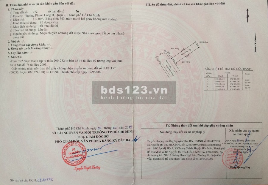 Bán lô đất Quận 9, Phước Long B, 5x22, gần khu Nam long giá 2,5 tỷ TL
