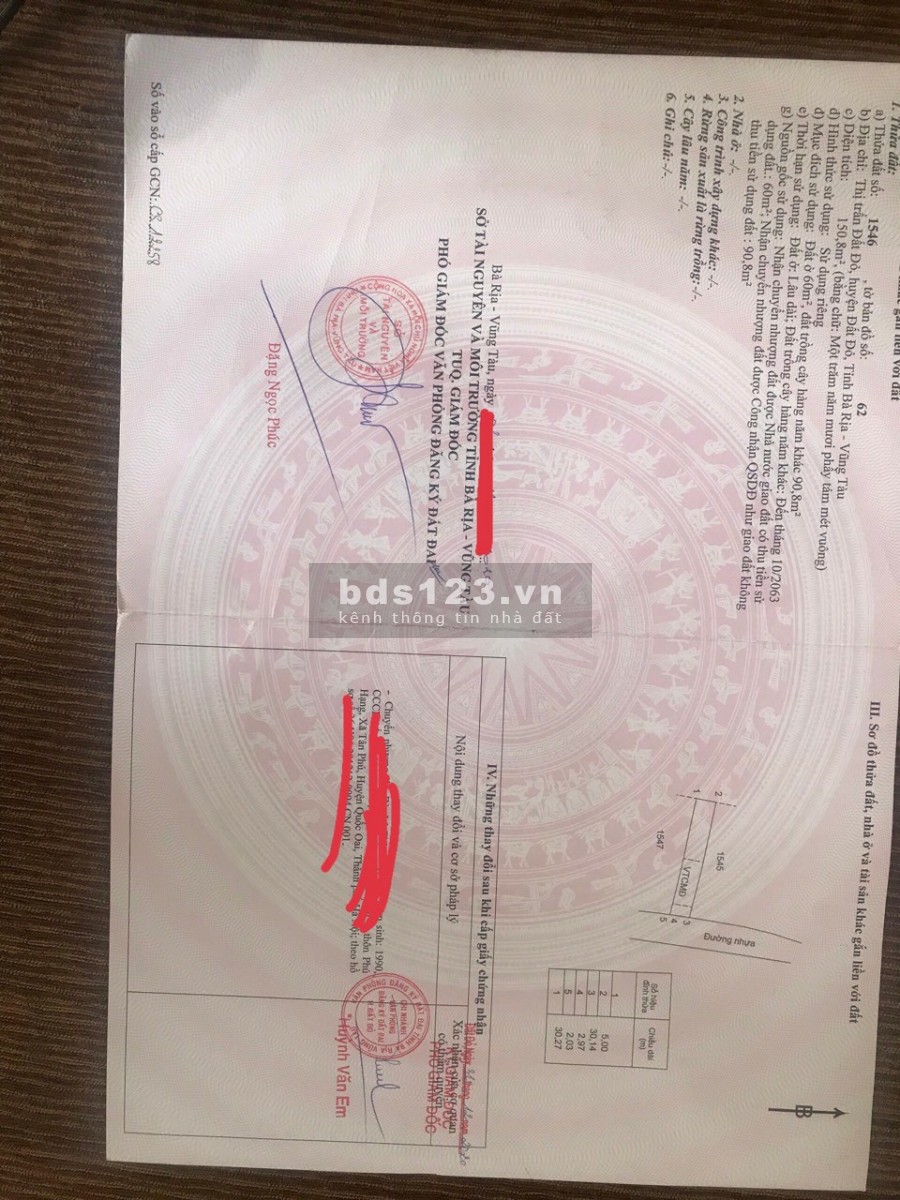 Bán lô đất mặt tiền đường Nguyễn Công Hoan, Thị Trấn Đất Đỏ, BRVT