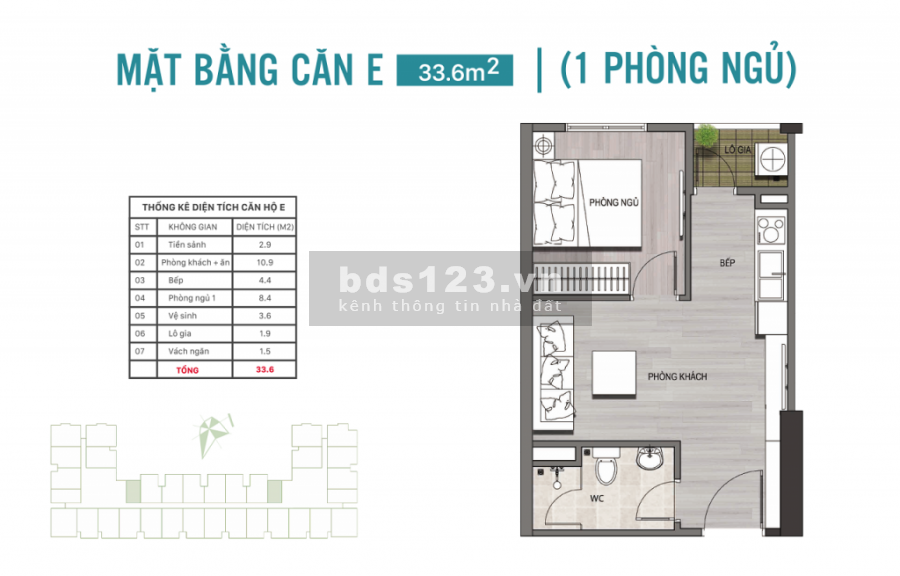 Chung Cư TP. Quy Nhơn 64m2 2PN - Ưu Đãi Đến 100Tr