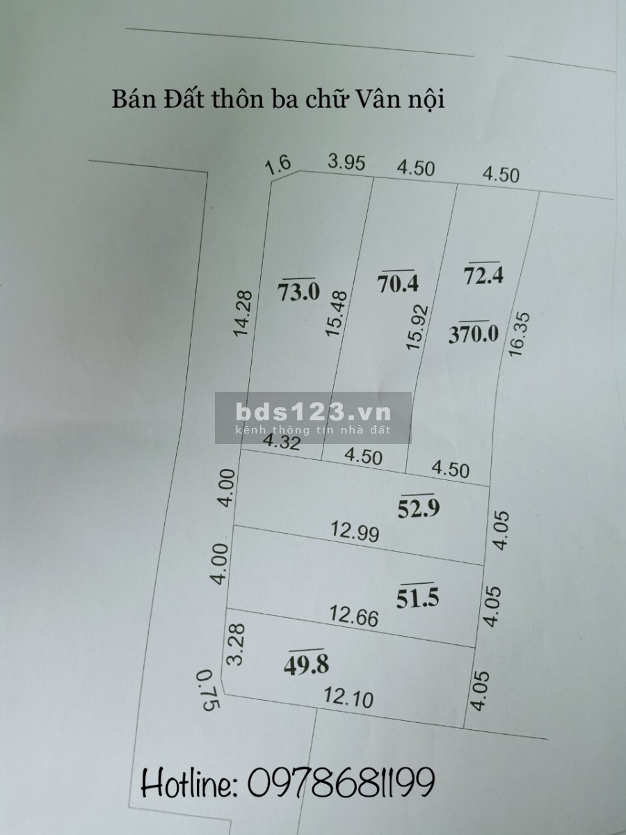 Bán đất thôn vân nội huyện Đông Anh