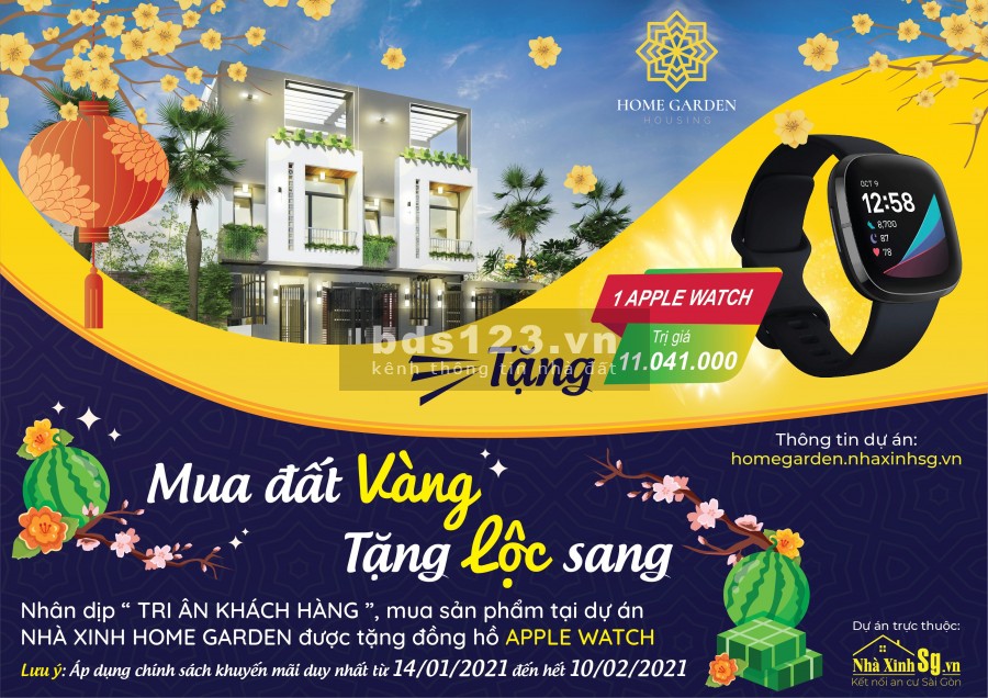 TẾT ĐẾN XUÂN VỀ KDC NHÀ XINH HOMEGARDENDEN 700TR/NÊN