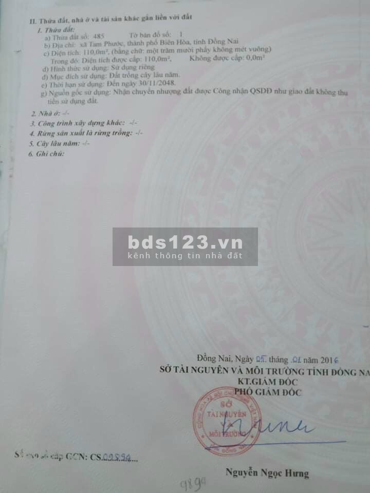 ĐẤT CHÍNH CHỦ SỔ RIÊNG TAM PHƯỚC gần VÒNG XOAY 60M 700TR
