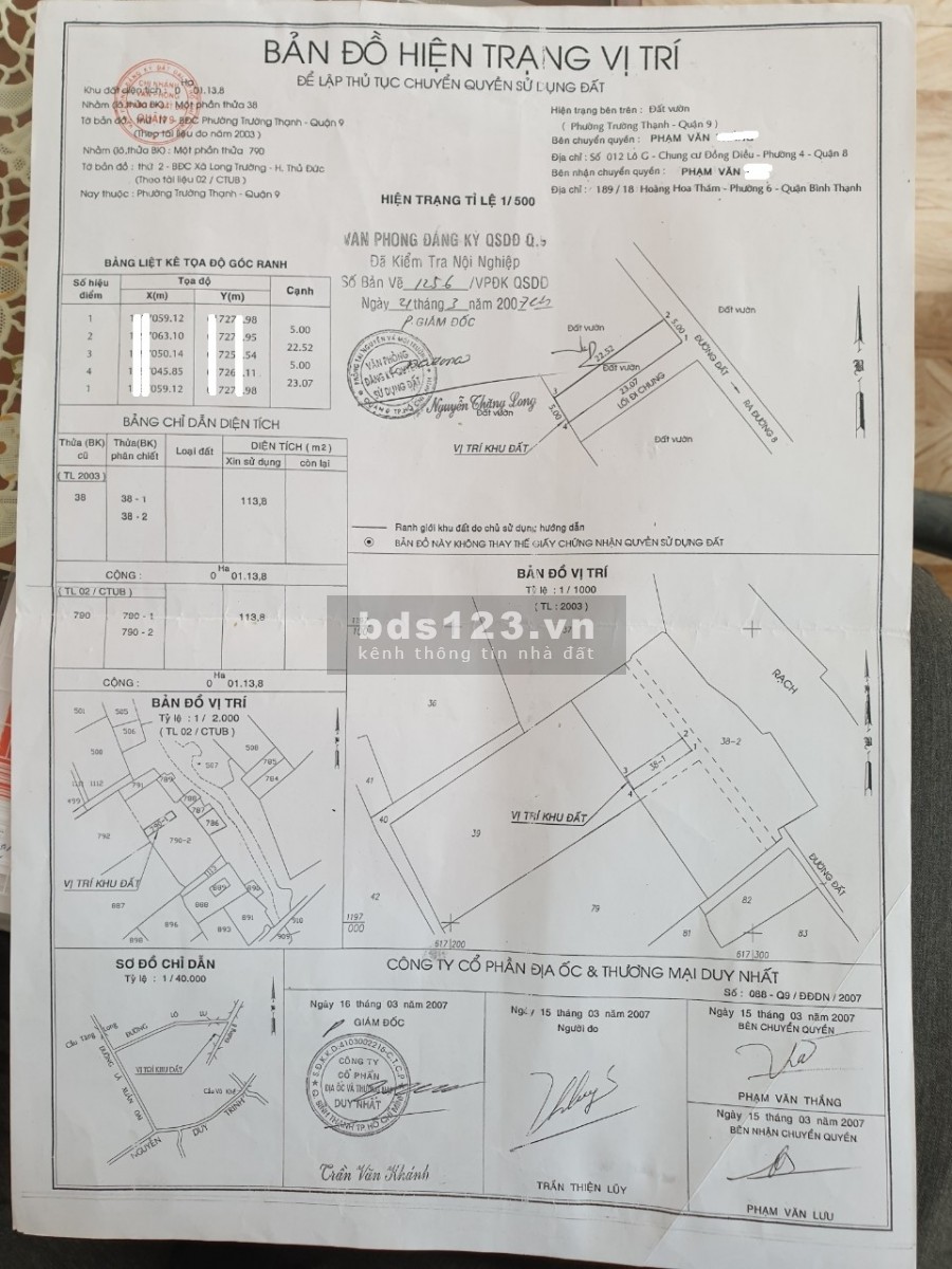 Cần bán gấp lô 114m2, đường Lò Lu, Trường Thạnh, Q9. 2 tỷ