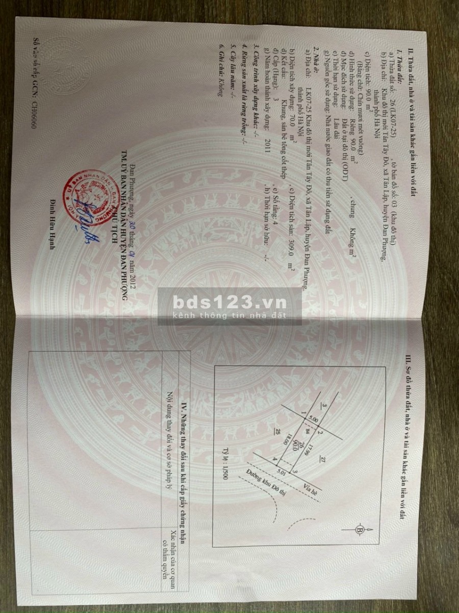 Bán gấp Liền Kề Khu Đô Thị Tân Tây Đô