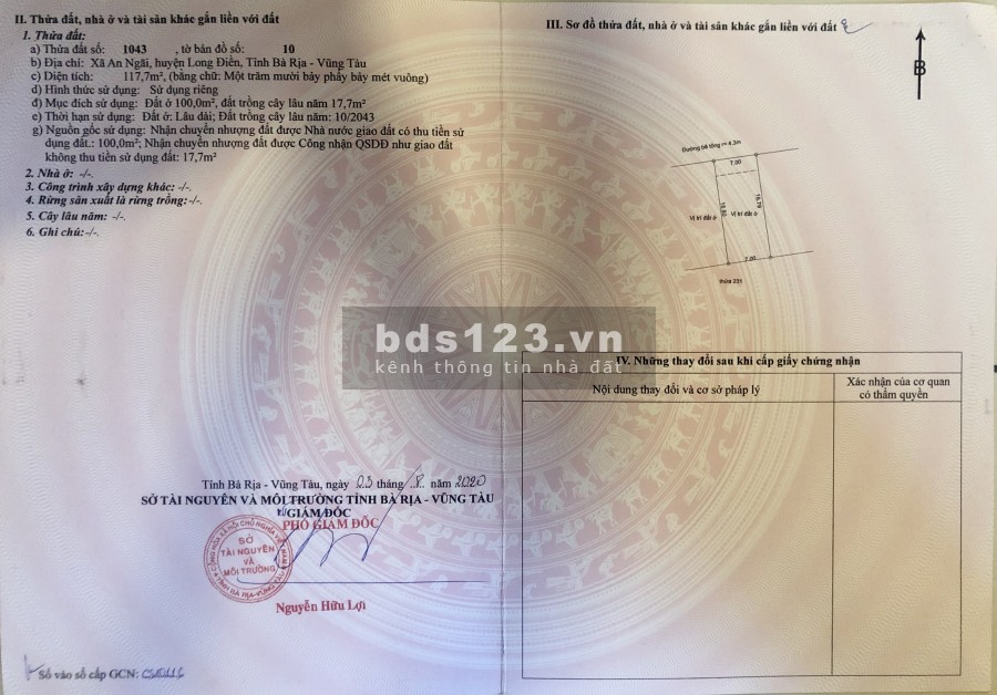 Bán Đất Trung Tâm An Ngãi, Kế Bên Chợ Bến, Ngay Điểm Cuối Cao Tốc BH-VT, Gía Tăng Mạnh