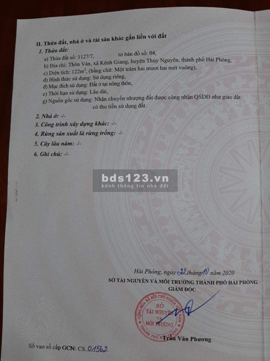 Mở bán lô đất đẹp Mỹ Miều 122m cách khu đấu giá Kênh Giang 500m