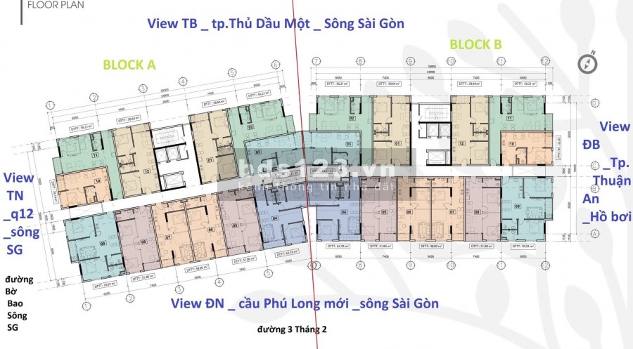 Căn Hộ 59m2 2pn-2wc trả trước 550Tr Hướng Tây Bắc View Sông SG, Sắp Nhận Nhà 2021
