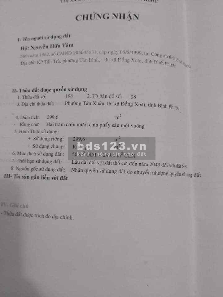 Lô đất giá đầu tư 7xx Tân Xuân bao đầu tư có lời.