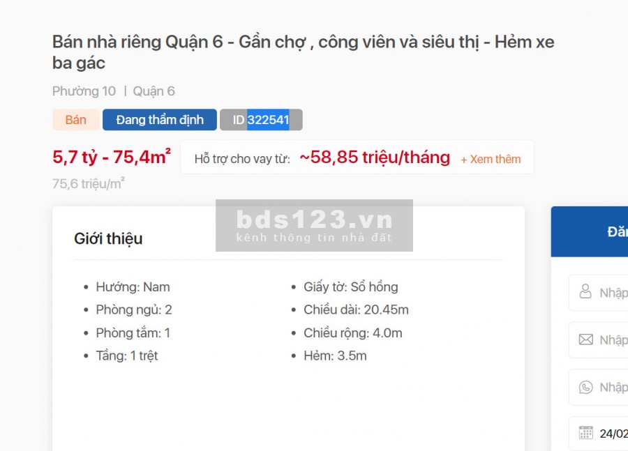 Nhà bán ngay trung tâm đg An Dương Vương Q6. 4x20M