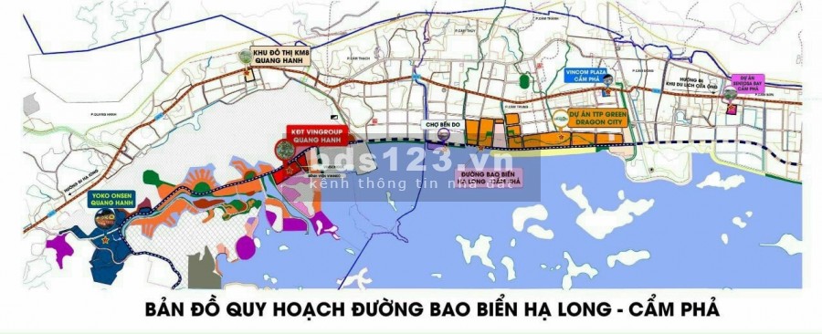 Dự án green dragon city nằm trên đường bao biển Hạ Long Cẩm Phả