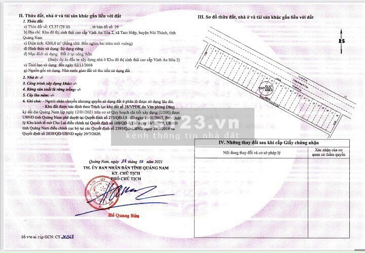 Đất nền Khu Đô Thị Vịnh An Hòa - Xã Tam Hiệp - Huyện Núi Thành