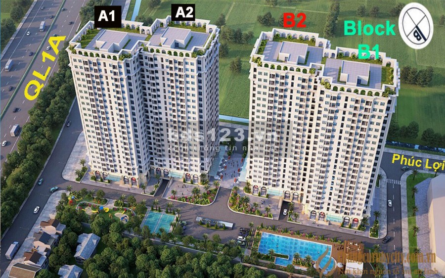 Cho thuê gấp CHCC Ruby 3 Phúc Lợi, 2 ngủ đồ cơ bản