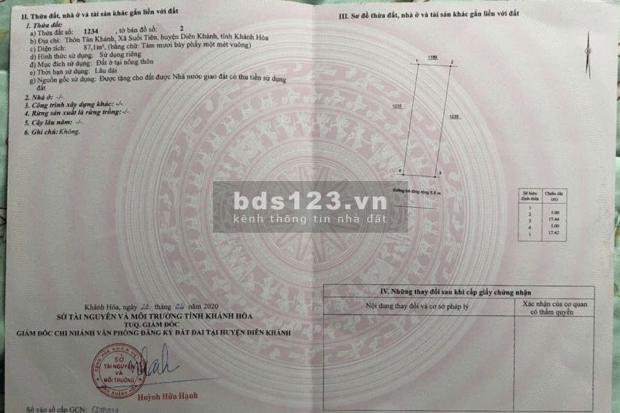 Đất nền KDC mới trung tâm Diên Khánh giá đầu tư 466 Triệu.