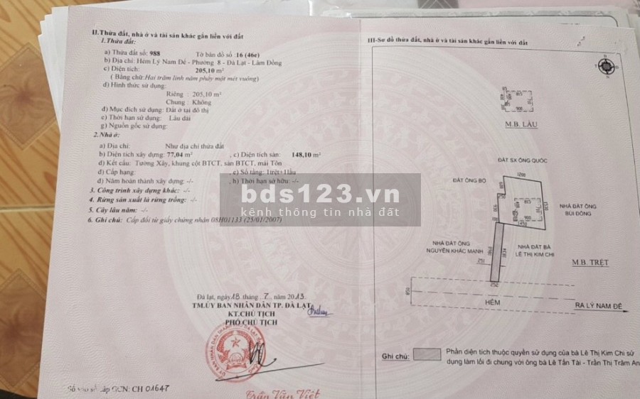 Bán biệt thự sân vườn đường Lý Nam Đế, P8, Đà Lạt