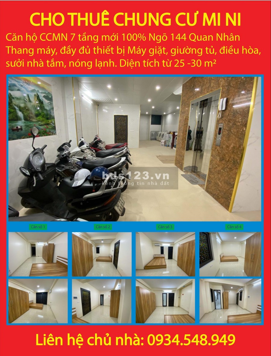 Cho thuê chung cư mini mới 100%