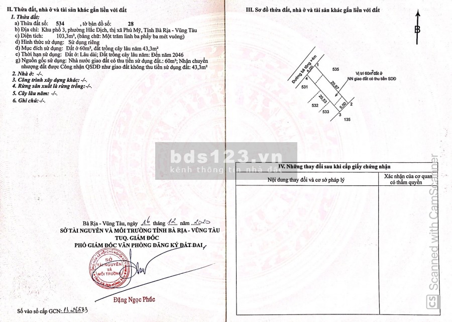 Đất Nền Hắc Dịch - Phú Mỹ Giá Hot 800 triệu - 850 Triệu / Nền Đường 15m Có Vỉa Hè .