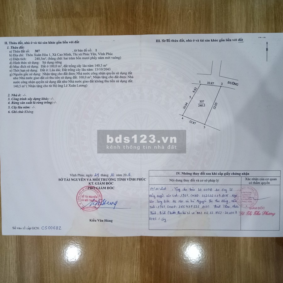 Đất chính chủ, không tiếp trung gian