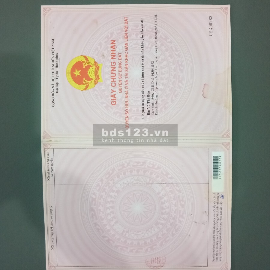 Đất chính chủ, không tiếp trung gian
