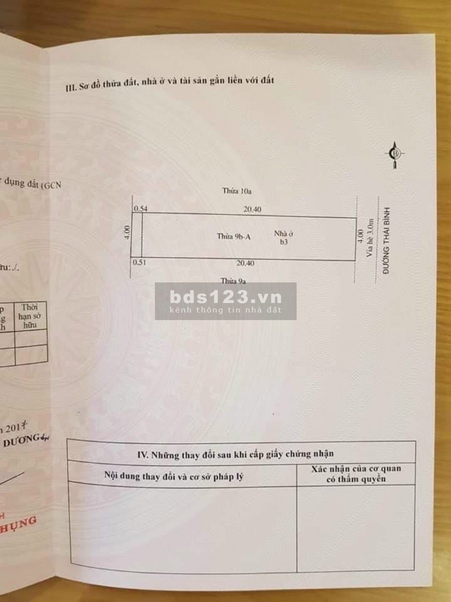 Bán nhà 4 tầng mặt phố Thái Bình, TP Hải Dương, 83.3m2, mt 4m, KD cực tốt