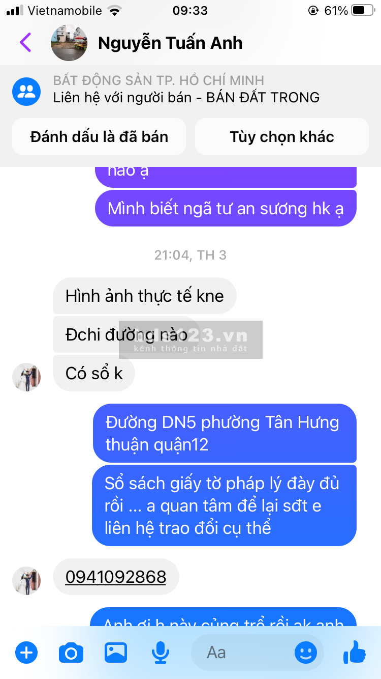 Bán đất ở quận 12 trong khu dân cư an sương