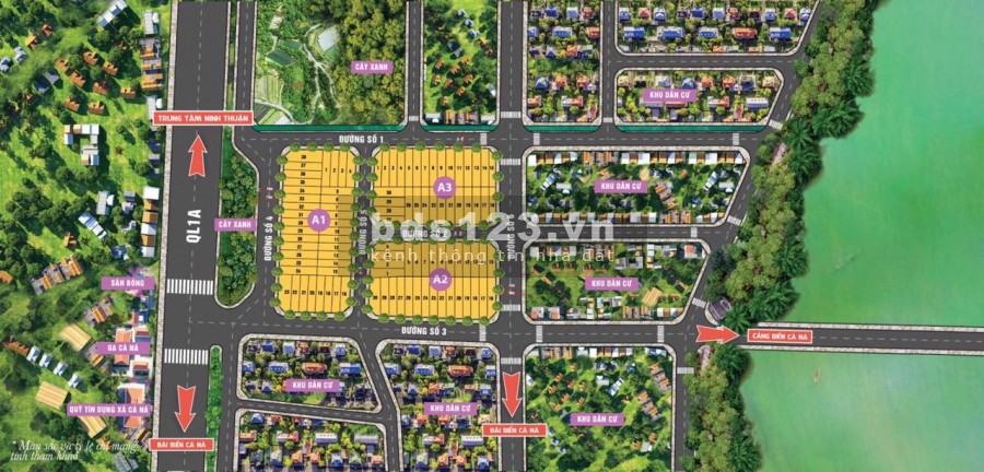 Suất nội bộ mặt tiền quốc lộ 1a - KDC cầu quằn- Ninh Thuận