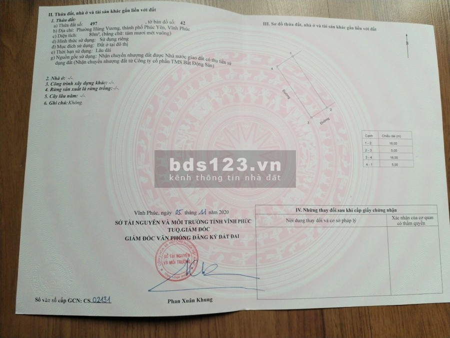 Chính chủ bán lô đất TMS Phúc yên