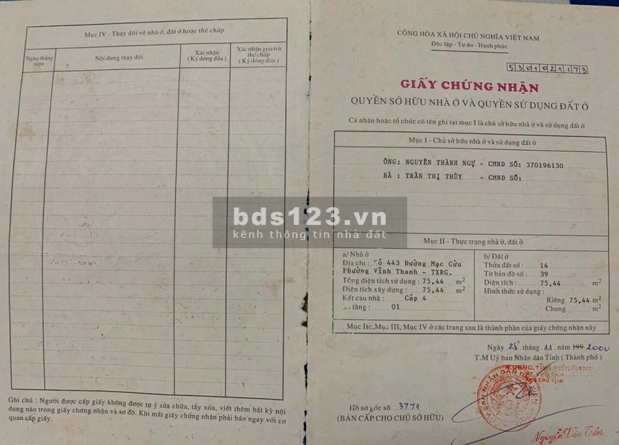 Bán nhà mặt tiền Mạc Cửu lộ giới 11m
