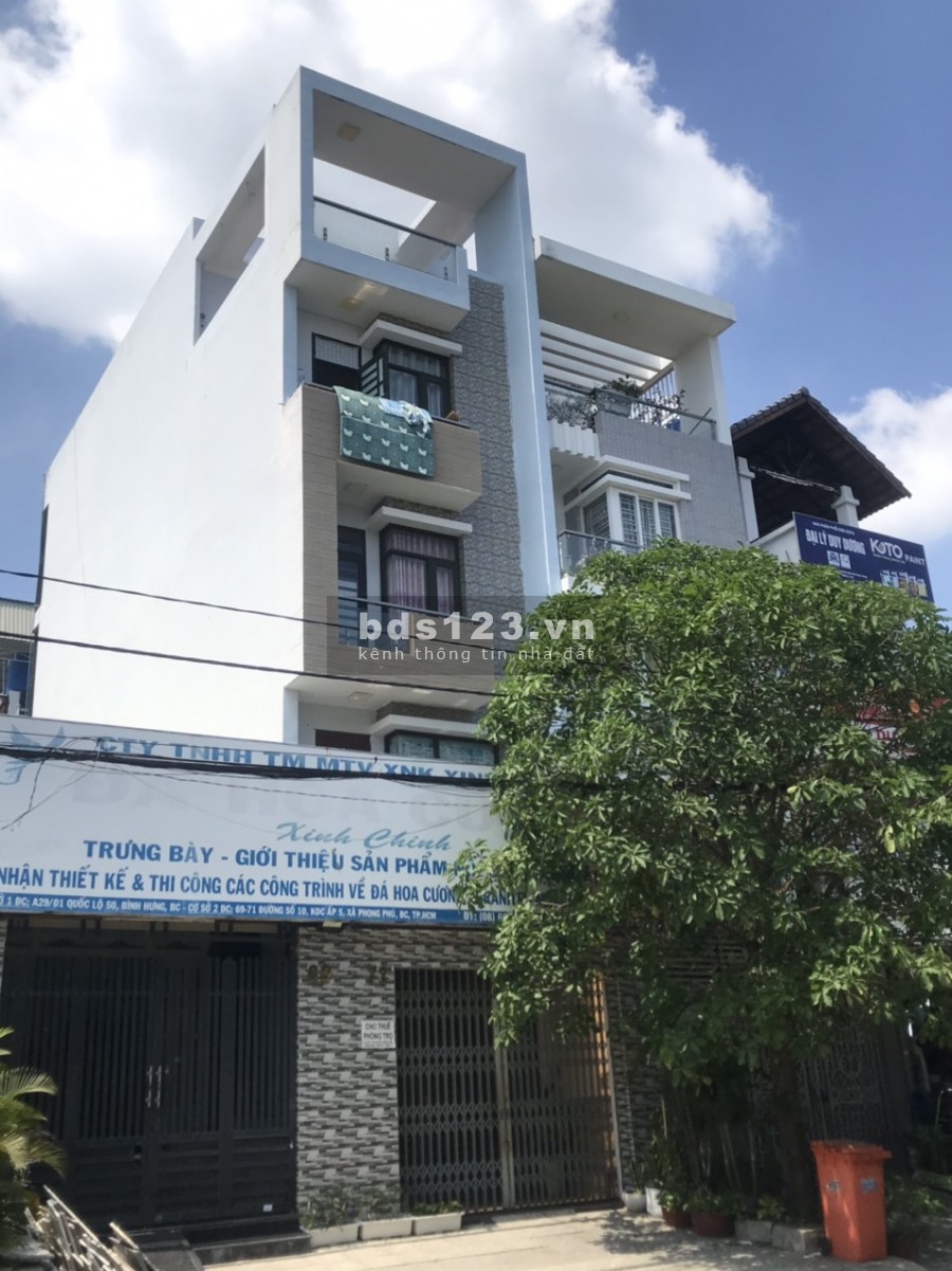 Bán lỗ gấp nhà 4,5x20 1 trệt 4 lầu MT Đường số 10 KDC Ấp 5 Phong Phú Bình Chánh