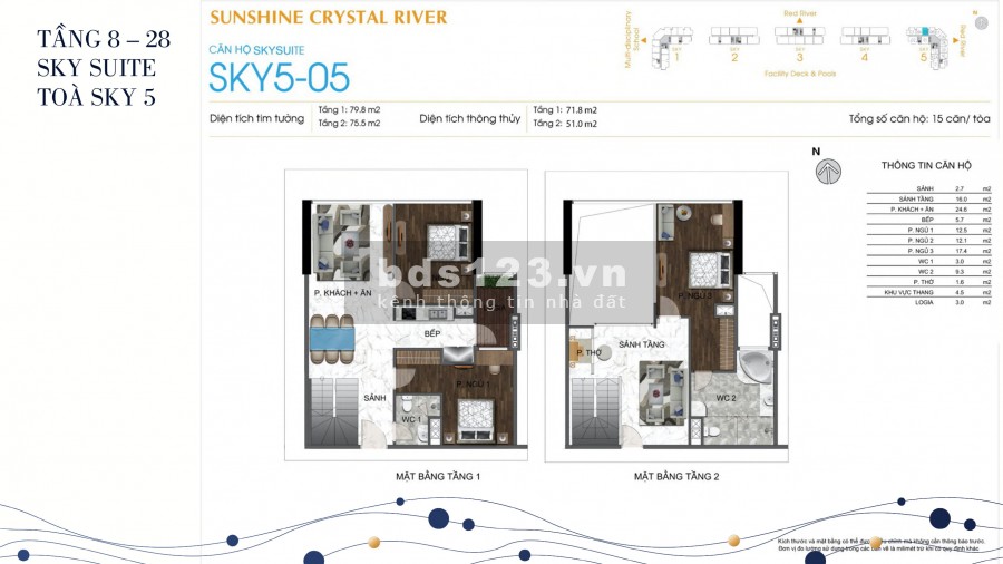 Mở bán căn hộ Skyvillas 2 tầng Cao Cấp tại quận Tây Hồ, giá cực hấp dẫn