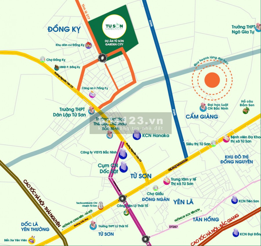 Quỹ lô đẹp nhất dự án Từ Sơn Garden City - giá đợt 1 siêu tốt chỉ 22tr/m2, tặng ngay cây vàng trị giá 55tr
