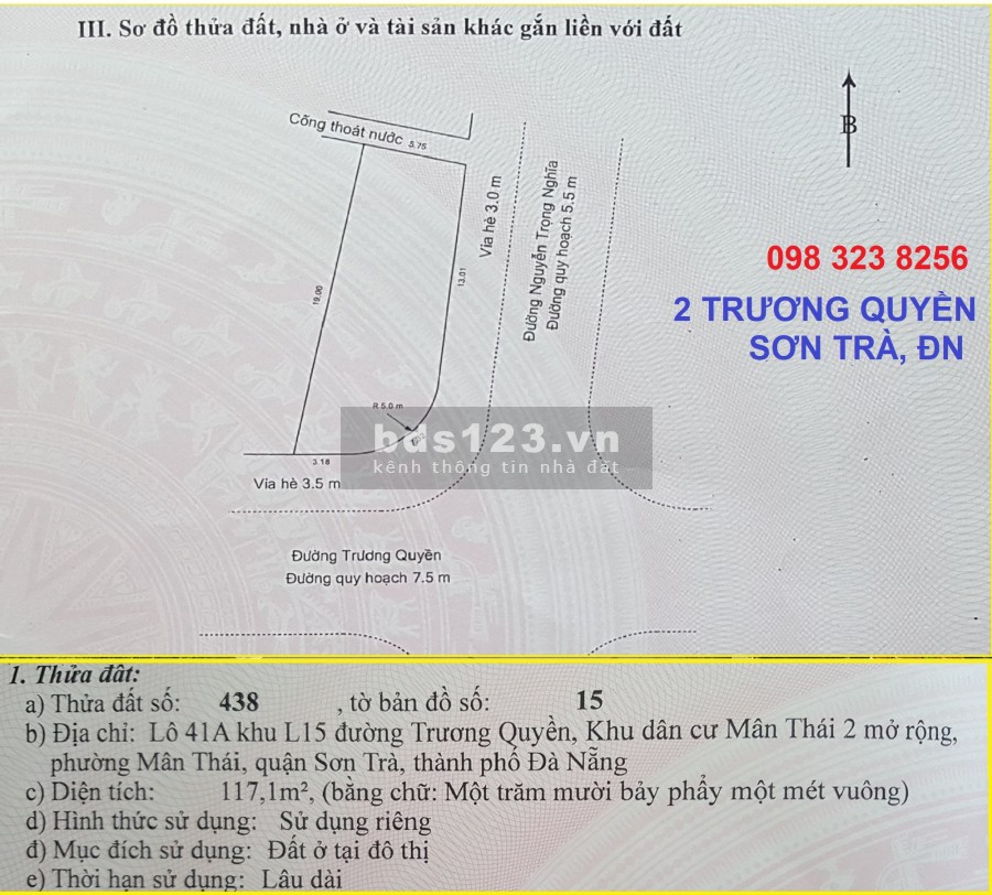 Đất đẹp 2 mặt tiền biển Mỹ khê quận Sơn Trà, Đà Nẵng. Giá giảm sốc.