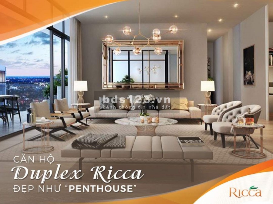 3 CĂN DUPLEX RICCA CUỐI CÙNG, THÔNG TẦNG 112M2. CHỈ 31 TRIỆU/M2. TẶNG SÂN VƯỜN 14M2