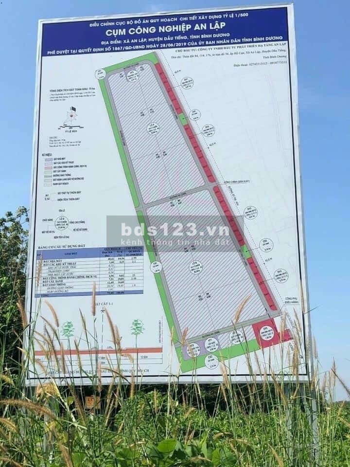 Đất nền cần bán thuộc An Lập, Dầu Tiếng, Bình Dương