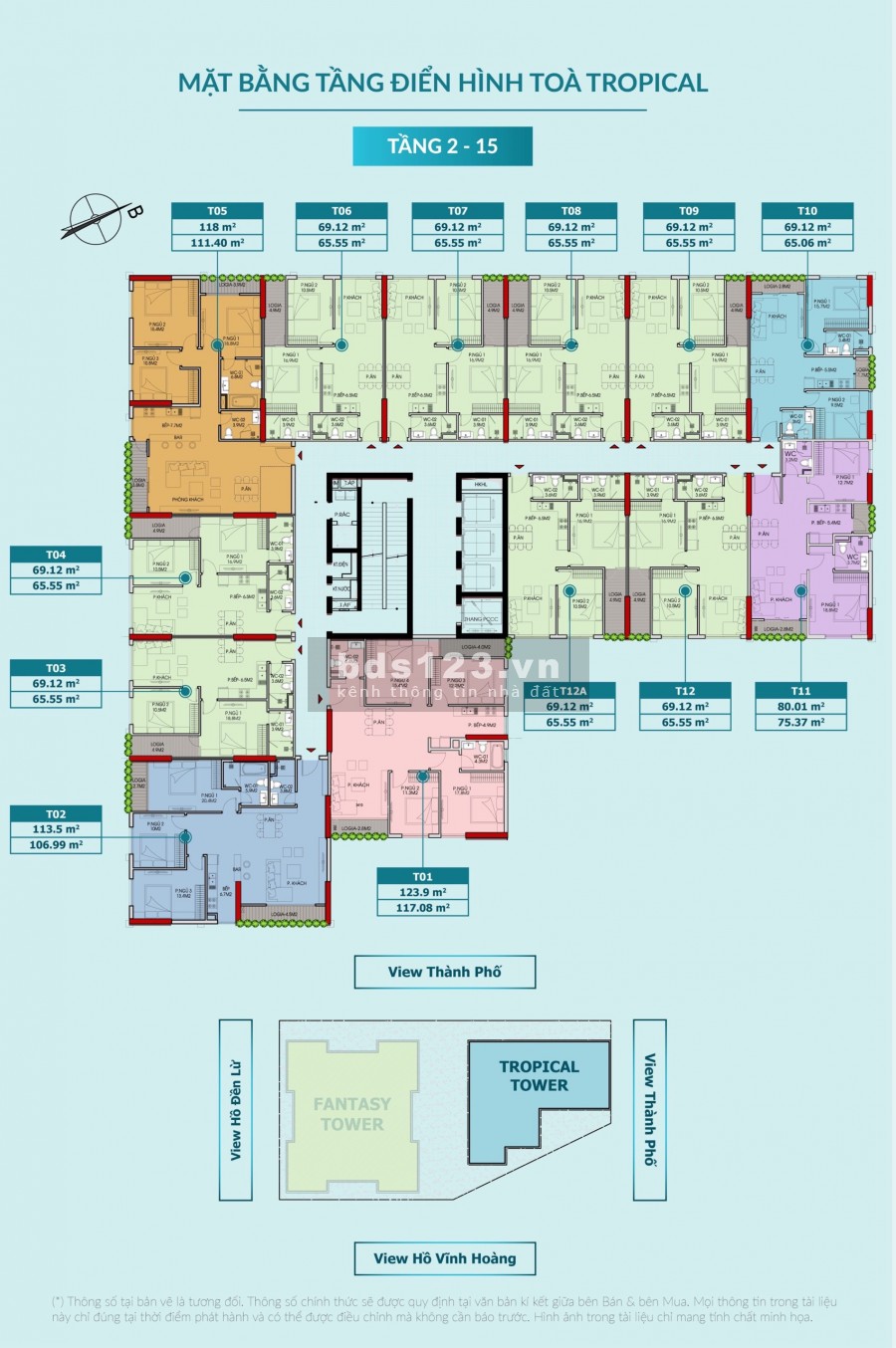 Bán căn hộ 3PN – 107m2 quận Hoàng Mai