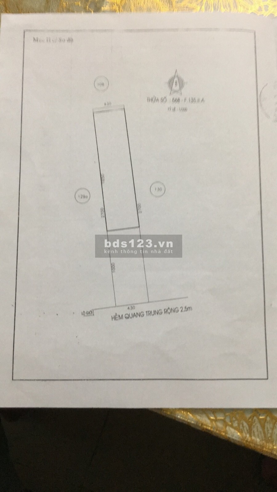 Bán gấp nhà Bảo Lộc, Lâm Đồng 116m2 (4.3 x 27) / Giá 3ty7 tl