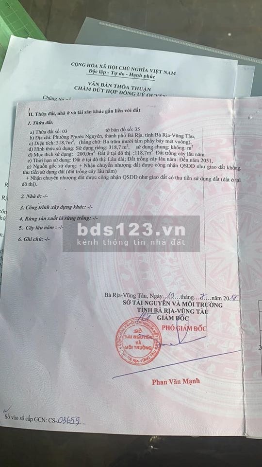 Cần Bán Lô Đất Đẹp Sổ Riêng Phước Nguyên Uy Tín Số 1 Bà Rịa