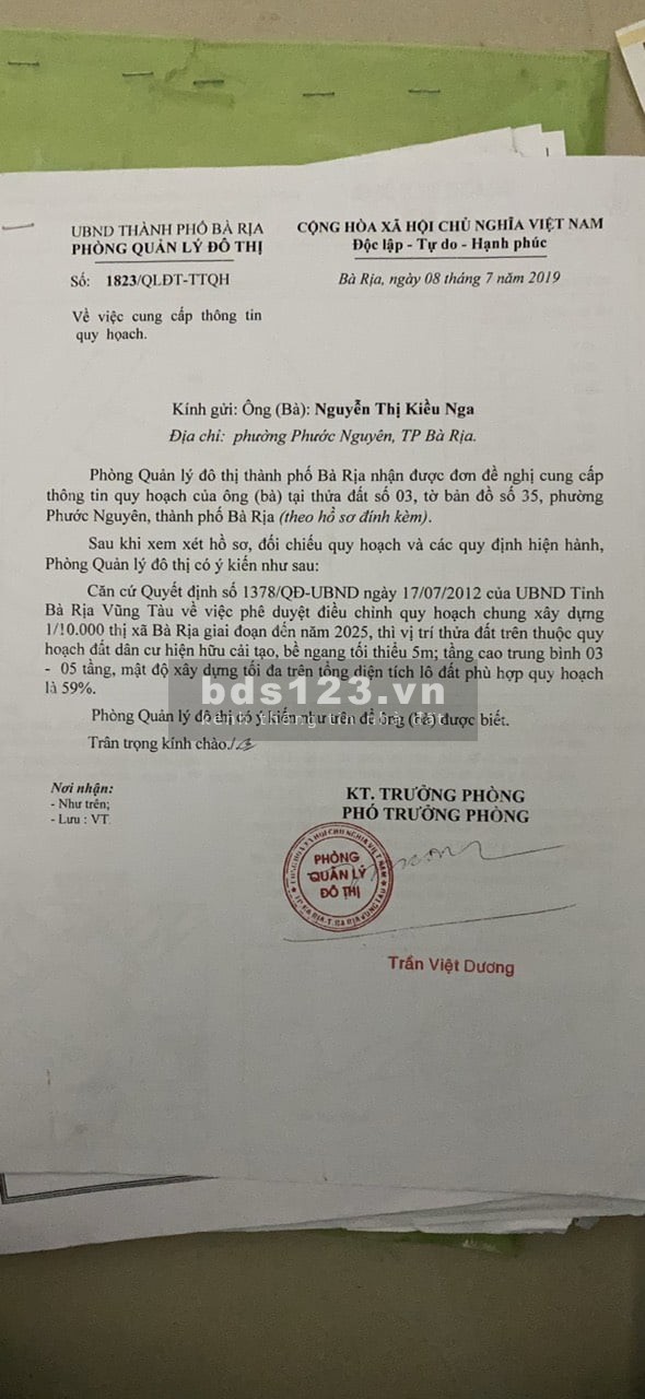 Cần Bán Lô Đất Đẹp Sổ Riêng Phước Nguyên Uy Tín Số 1 Bà Rịa