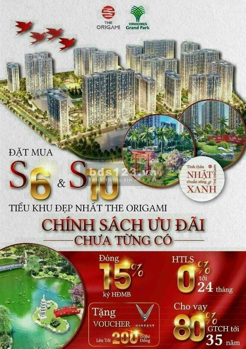 Căn Hộ Origami S10 và S6 phân Khu Cuối Cùng the Origami Giá từ 350tr/Căn