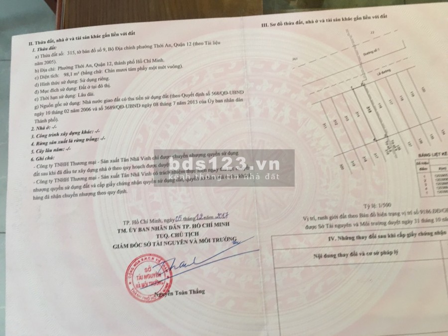 Đất sát UBND Q12 đẹp và rẻ 4.5x22m chỉ 2.95ty