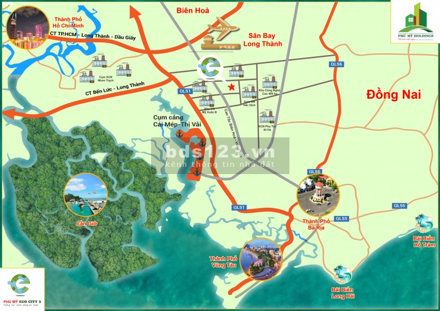 Bán đất nền khu đô thị Phú Mỹ Eco City 3, Phường Hắc Dịch TX Phú Mỹ - BRVT, 6tr/m2