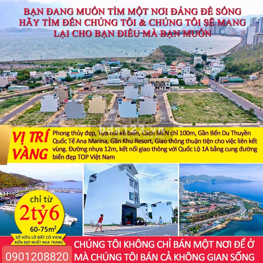 Đất nền cách biển Nha Trang 100m. Chỉ 44 triệu/m2