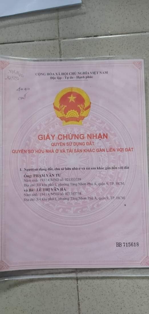 Chính chủ bán đất gần chợ Thủ Đức, đường Hồ Văn Tư Thủ Đức tp HCM