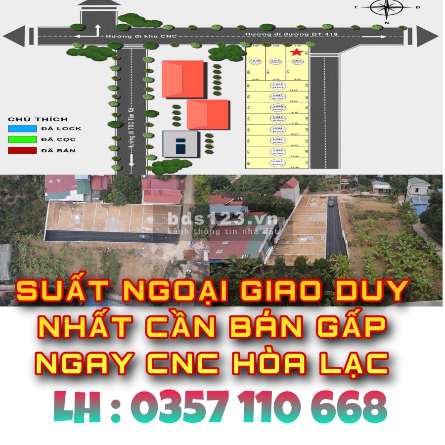 BÁN GẤP 5 LÔ ĐẤT SÁT CNC HÒA LẠC