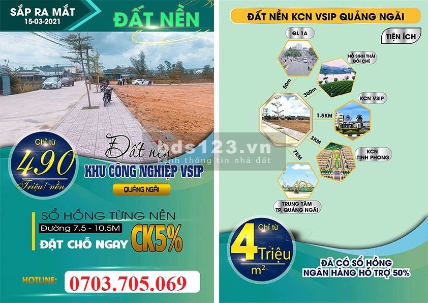 Ba mẹ có lô đất ở KCN VSIP Quảng Ngãi cần bán - giá rẻ - chỉ từ 480tr