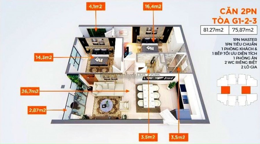 Căn hộ cao cấp 02PN + 02WC giá chỉ 2 tỷ thanh toán linh hoạt, ngân hàng hỗ trợ vay