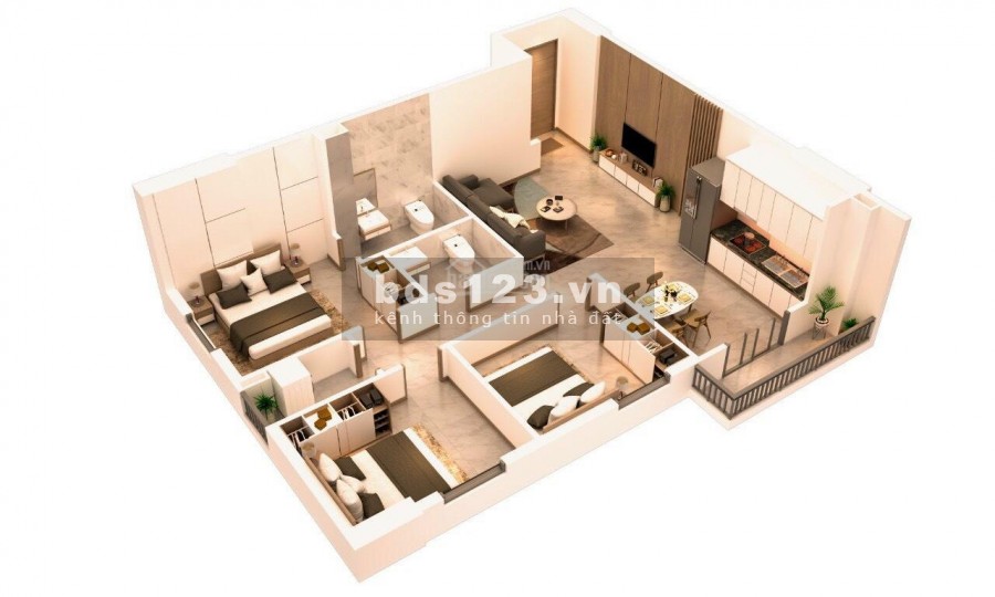 Căn hộ 2PN giá chỉ 1tỷ2 SỞ HỮU ngay MT Nguyễn Du