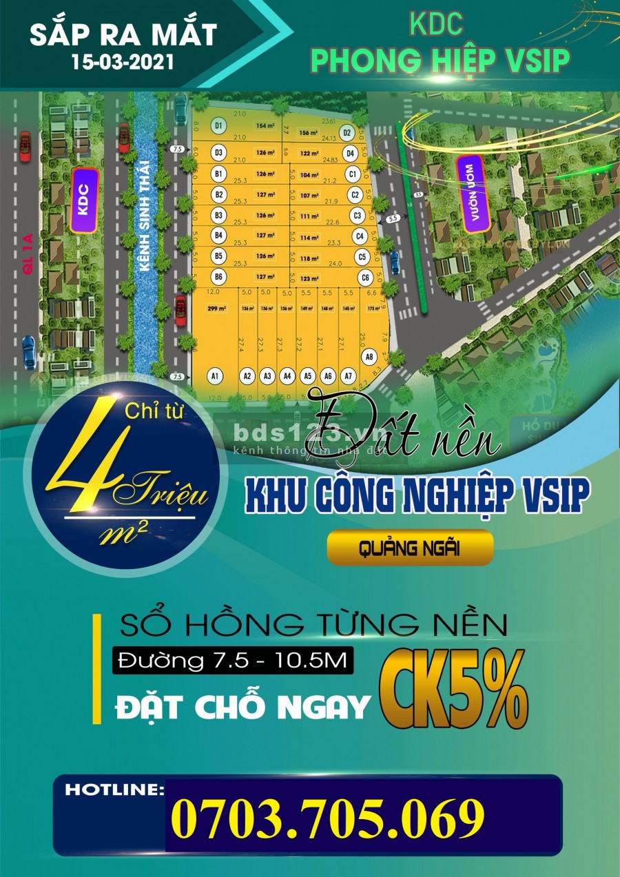 Ba mẹ có lô đất ở KCN VSIP Quảng Ngãi cần bán - giá rẻ - chỉ từ 480tr