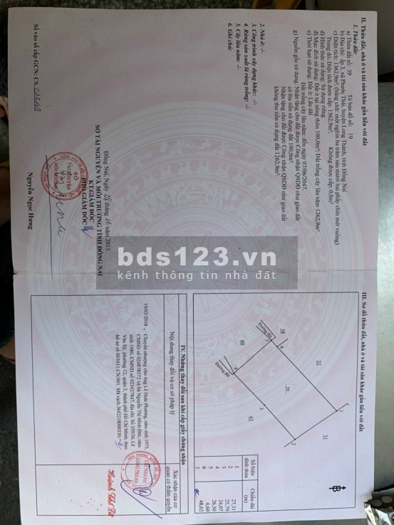 Chính Chủ Cần Bán Đất Huyện Long Thành Ngay QL51 Cách Sân Bay 3Km