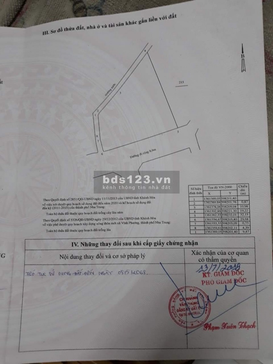 BÁN GẤP ĐẤT NHA TRANG CHÍNH CHỦ CÓ SỔ ĐỎ 647M2 LIỀN KỀ KHU TÁI ĐỊNH CƯ